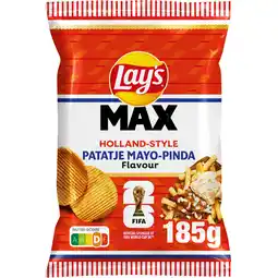 Jumbo Lay's Max Ribbel Chips Patatje Mayo Pinda 185 g aanbieding