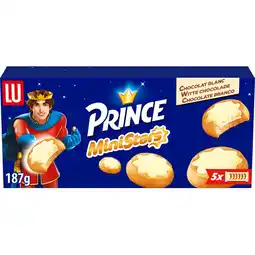 Jumbo LU Prince MiniStars Koekjes Witte Chocolade (5 x 37.4 g) 187g aanbieding