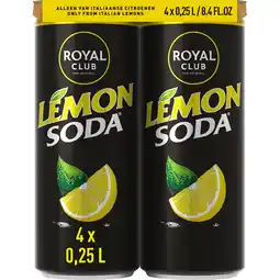Jumbo Royal Club Lemon Soda 4x250ML aanbieding