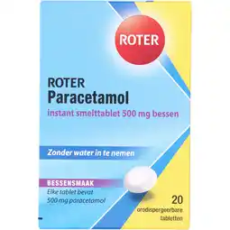 Jumbo Roter Paracetamol 500 mg Instant smelttablet bessensmaak, 20 stuks aanbieding