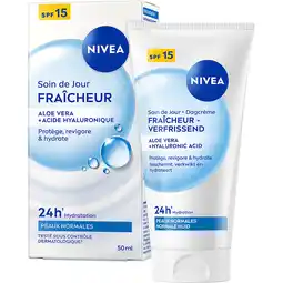 Jumbo Nivea Dagcrème Verfrissend Aloe Vera Hyaluronic Acid SPF15 50 ML aanbieding