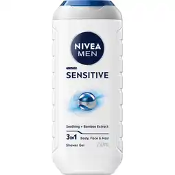 Jumbo Nivea MenSensitive 3 In1 Shower Gel 250 ML aanbieding