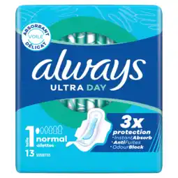 Jumbo Always Ultra Dag Maandverbanden Normal (Maat 1) aanbieding