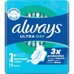 Jumbo Always Ultra Dag Maandverbanden Normal (Maat 1) aanbieding