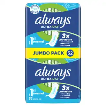 Jumbo Always Ultra Dag Maandverbanden Normal (Maat 1) aanbieding