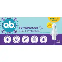 Jumbo o.b. ExtraProtect 5-in-1 Protection Normal Tampons 16 Stuks aanbieding