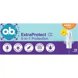 Jumbo o.b. ExtraProtect 5-in-1 Protection Super Tampons 16 Stuks aanbieding