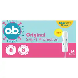Jumbo o.b. Original 2-in-1 Protection Normal Tampons 16 Stuks aanbieding
