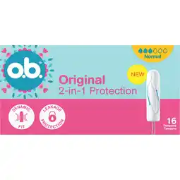 Jumbo o.b. Original 2-in-1 Protection Normal Tampons 16 Stuks aanbieding