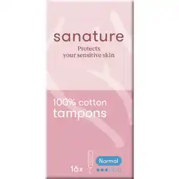 Jumbo Sanature 100% Katoenen Tampons Normal 16 Stuks aanbieding