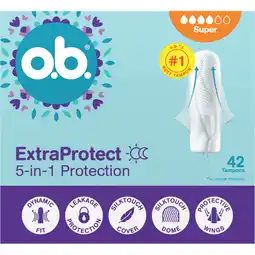 Jumbo o.b. ExtraProtect 5-in-1 Protection Super Tampons 42 Stuks aanbieding