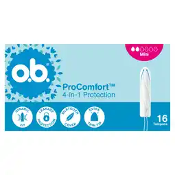 Jumbo o.b. ProComfort 4-in-1 Protection Mini Tampons 16 Stuks aanbieding
