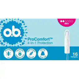 Jumbo o.b. ProComfort 4-in-1 Protection Mini Tampons 16 Stuks aanbieding
