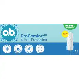 Jumbo o.b. ProComfort 4-in-1 Protection Super Plus Tampons 16 Stuks aanbieding
