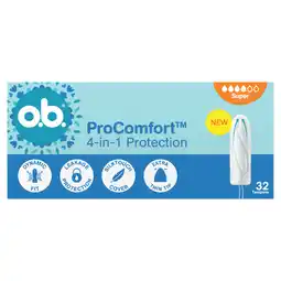 Jumbo o.b. ProComfort 4-in-1 Protection Super Tampons 32 Stuks aanbieding