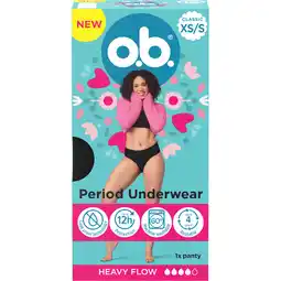 Jumbo O.B. Herbruikbaar Menstruatie Ondergoed Classic XS/S 1 Stuk aanbieding