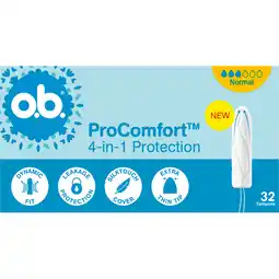 Jumbo o.b. ProComfort 4-in-1 Protection Normal Tampons 32 Stuks aanbieding