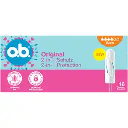 Jumbo O.B. Original 2-in-1 Bescherming Tampons 16 Stuks aanbieding