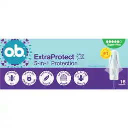 Jumbo o.b. ExtraProtect 5-in-1 Protection Super Plus Tampons 16 Stuks aanbieding