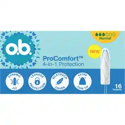 Jumbo o.b. ProComfort 4-in-1 Protection Normal Tampons 16 Stuks aanbieding