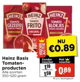 Vomar Voordeelmarkt Heinz Basis Tomaten- producten aanbieding