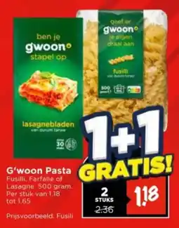 Vomar Voordeelmarkt G'woon Pasta aanbieding
