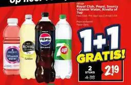 Vomar Voordeelmarkt Royal Club, Pepsi, Sourcy Vitamin Water, Rivella of 7up aanbieding