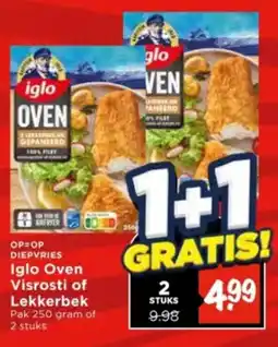 Vomar Voordeelmarkt Iglo Oven Visrosti of Lekkerbek aanbieding