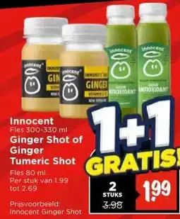Vomar Voordeelmarkt Innocent Ginger Shot of Ginger Tumeric Shot aanbieding
