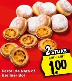 Vomar Voordeelmarkt Pastel de Nata of Berliner Bol aanbieding