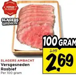 Vomar Voordeelmarkt SLAGERS AMBACHT Versgesneden Rosbief aanbieding
