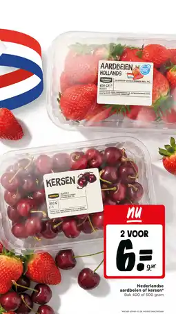 Jumbo Nederlandse aardbeien of kersen aanbieding