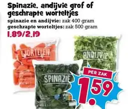 Boon`s Markt Spinazie, andijvie grof of geschrapte worteltjes aanbieding