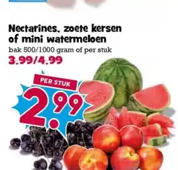 Boon`s Markt Nectarines, zoete kersen of mini watermeloen aanbieding