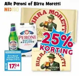 Boon`s Markt Alle Peroni of Birra Moretti aanbieding