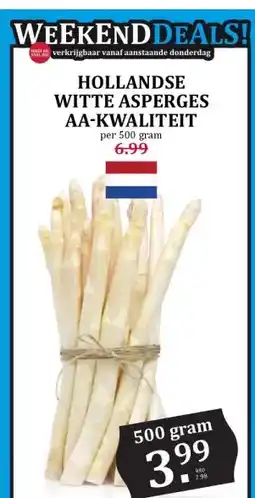 Boon`s Markt HOLLANDSE WITTE ASPERGES AA-KWALITEIT aanbieding
