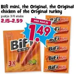 Boon`s Markt Bifi mini, the Original, the Original chicken of the Original turkey aanbieding
