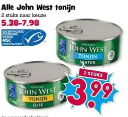 Boon`s Markt Alle John West tonijn aanbieding