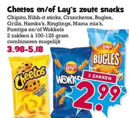 Boon`s Markt Cheetos en/of Lay's zoute snacks aanbieding