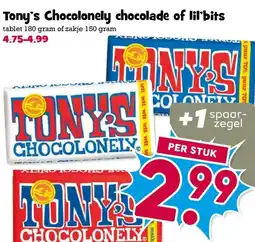 Boon`s Markt Tony's Chocolonely chocolade of lil bits aanbieding