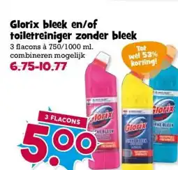 Boon`s Markt Glorix bleek en/of toiletreiniger zonder bleek aanbieding