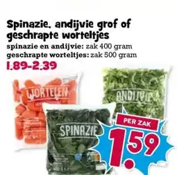 Boon`s Markt Spinazie, andijvie grof of geschrapte worteltjes aanbieding