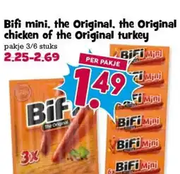 Boon`s Markt Bifi mini, the Original, the Original chicken of the Original turkey aanbieding