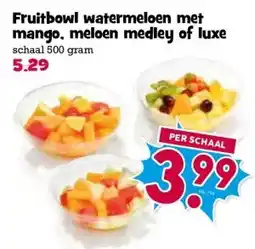 Boon`s Markt Fruitbowl watermeloen met mango, meloen medley of luxe aanbieding