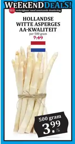 Boon`s Markt HOLLANDSE WITTE ASPERGES AA-KWALITEIT per aanbieding