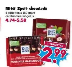 Boon`s Markt Ritter Sport chocolade aanbieding