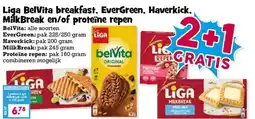 Boon`s Markt Liga BelVita breakfast, EverGreen, Haverkick, MilkBreak en/of proteïne repen aanbieding