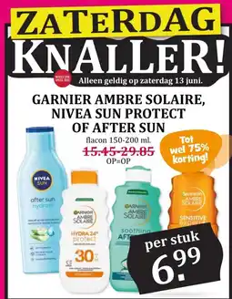Boon`s Markt GARNIER AMBRE SOLAIRE, NIVEA SUN PROTECT OF AFTER SUN aanbieding