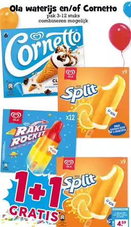 Boon`s Markt Ola waterijs en/of Cornetto aanbieding