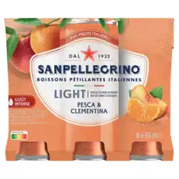 Albert Heijn S. Pellegrino Pesca and clementina light 6-pack aanbieding